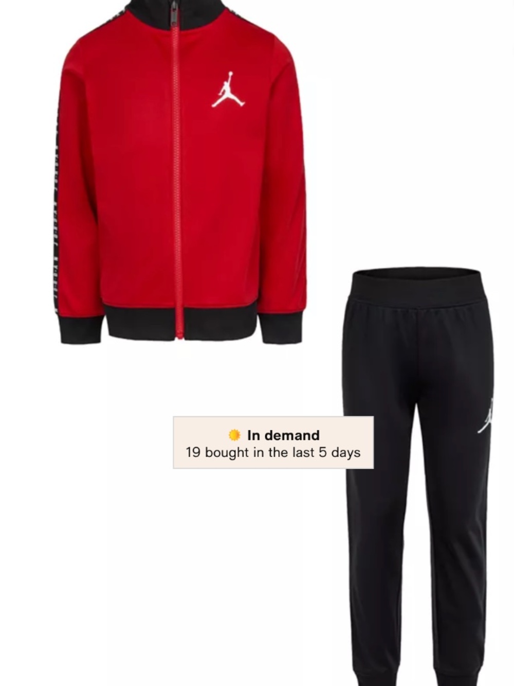 NWT Nike Air Jordan Boys Black Track Suit Set Jacket & Pants